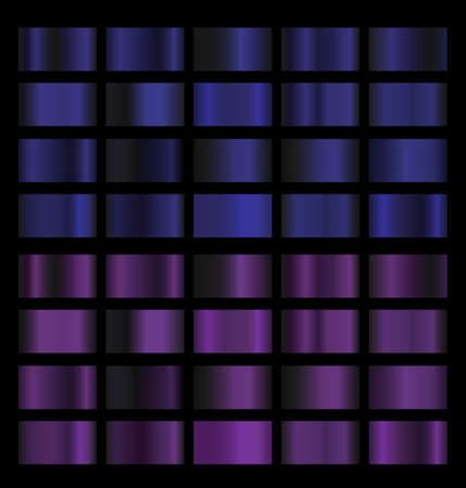 Vector gradients set with blue and purple colorsのイラスト素材
