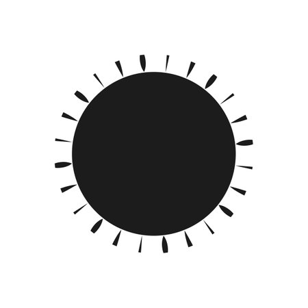 Sun icon vector isolated on white. Sun icon image in boho style for digital poster printのイラスト素材