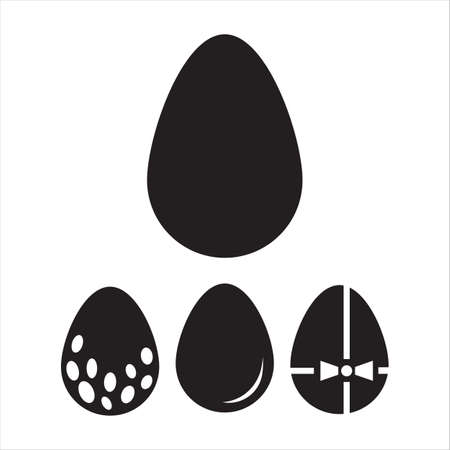 Easter egg icon vector editable set. Easter symbol sign isolated on white backgroundのイラスト素材