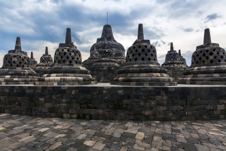 Borobudur Buddist temple Yogyakarta  Java, Indonesiaの写真素材