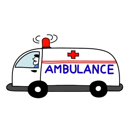 ambulance car open sirensのイラスト素材