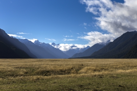 New Zealand Mountains along Milford Sound roadの写真素材