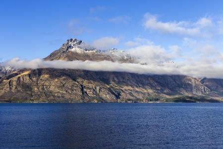 view of Lake Wakatipu, Glenorchy Queenstown Road, South Island, New Zealandの写真素材