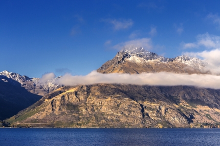 view of Lake Wakatipu, Glenorchy Queenstown Road, South Island, New Zealandの写真素材