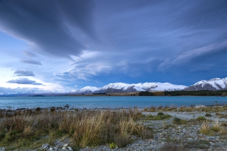 cloud at Lake Tekapo, Canterbury, New Zealandの写真素材
