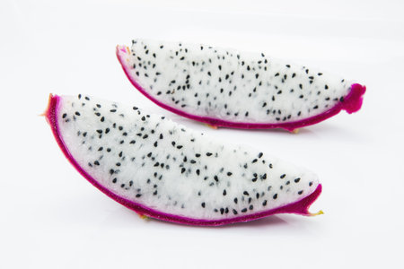 Dragon fruit isolated on white backgroundの写真素材