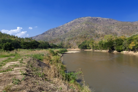 Mae Chaem river in Chiang Mai, Thailandの写真素材