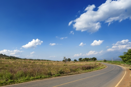Rural street in northern thailand, Chiang Mai, Thailandの写真素材