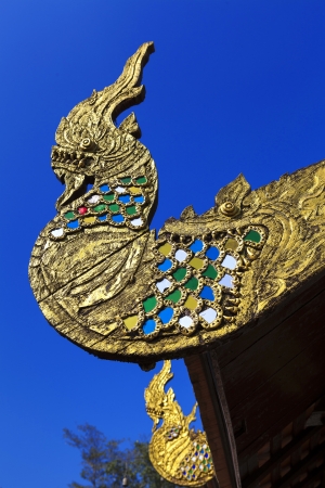 Detail of Beautiful old temple in Mae Chaem northern thailand, Chiang Mai, Thailandの写真素材