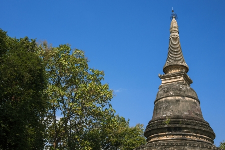 Pagoda at Wat Umong in Chiang Mai, Thailandの写真素材