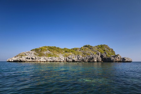Beautiful rocks Island in the sea at Ang Thong National Park, Thailandの写真素材