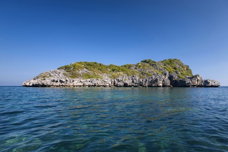Beautiful rocks Island in the sea at Ang Thong National Park, Thailandの写真素材