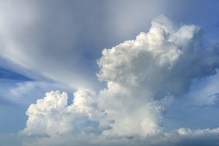 Blue sky with clouds in sunny dayの写真素材