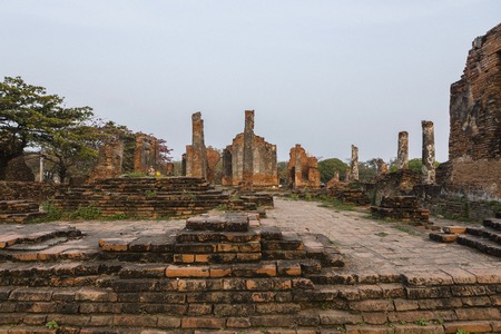 Historic site at  Wat Phra Si Sanphet A temple in the ancient palace Ayutthaya, Thailandの写真素材