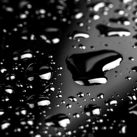 water drops on black backgroundの写真素材