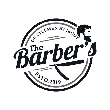 Barbershop Vintage Logo Design Vector Stockのイラスト素材