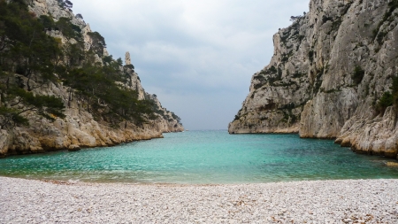 A beautiful calanque with perfect turquoise water  Shot near Marseilles, France の写真素材
