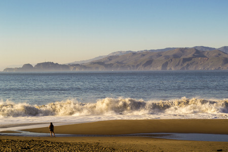 Baker Beach in San Francisco, Californiaの写真素材