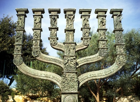 Menorah by Knesset, Jerusalemの写真素材