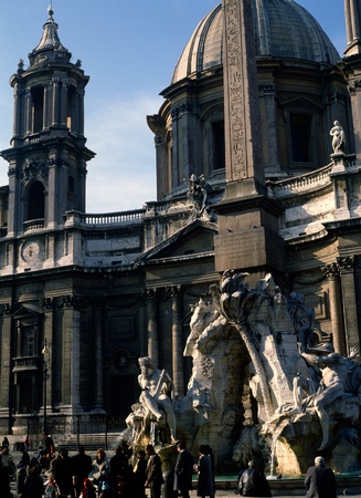 Piazza Navona in Rome, Italyの写真素材