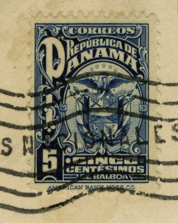 Vintage stamp Republica de Panamaのeditorial素材