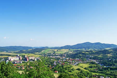 View of Banska Stiavnica in Slovakiaの写真素材