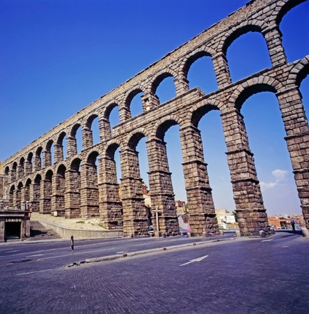 Roman Aqueduct in Segovia, Spainの写真素材