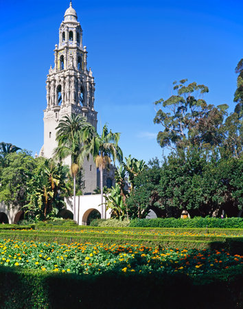 California Tower in Balboa Park, San Diegoの写真素材