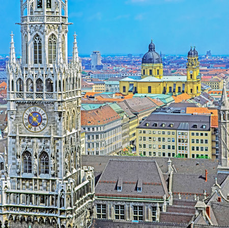 Town Hall Tower in Munich, Germanyの写真素材