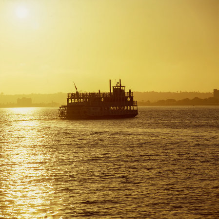 Ferry Boat in San Diego Bayの写真素材