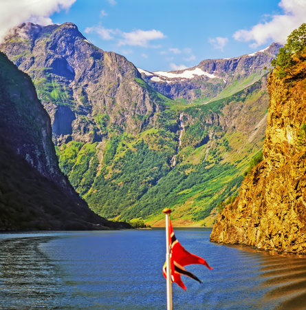 Nerov Fjord in Norwayの写真素材