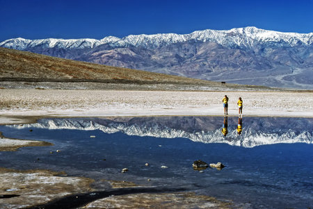 Badwater in Death Valley, Califormiaの写真素材