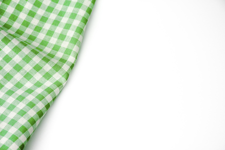 Green classic checkered table cloth fabric background texture. Copy Space.の写真素材