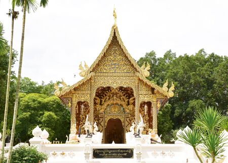 CHIANGMAI, THAILAND - October 21, 2017 :  Beautiful architecture of Traditional Thai Royal Northern Style Buddhist Temple at Daraphirom temple, Mae Rim, Chiangmai, north of Thailand.のeditorial素材