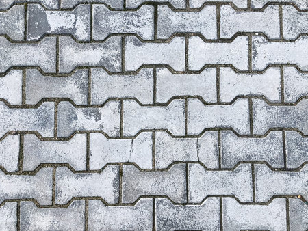 Cobblestone pavement texture. Gray cobblestone pavement background.