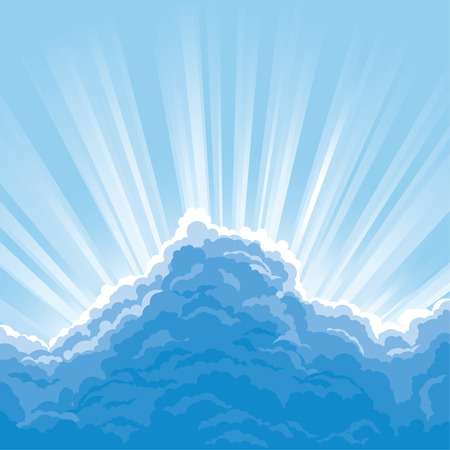 Sun Behind Cloudsのイラスト素材