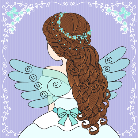 Women wear angel wings v2のイラスト素材