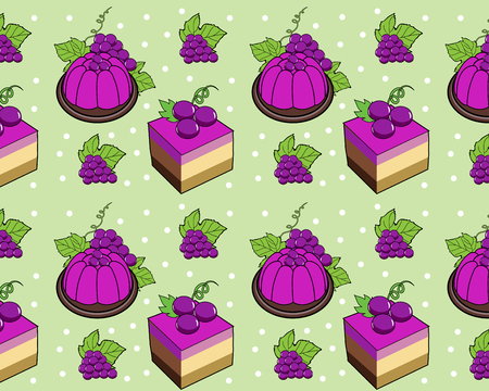 grape pattern green ground floorのイラスト素材