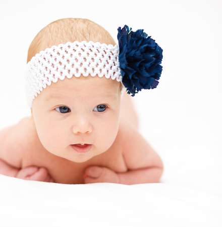 Adorable baby, close-up portraitの写真素材