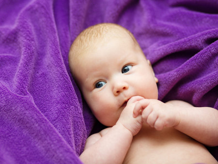 Adorable baby newborn, close-up portrait