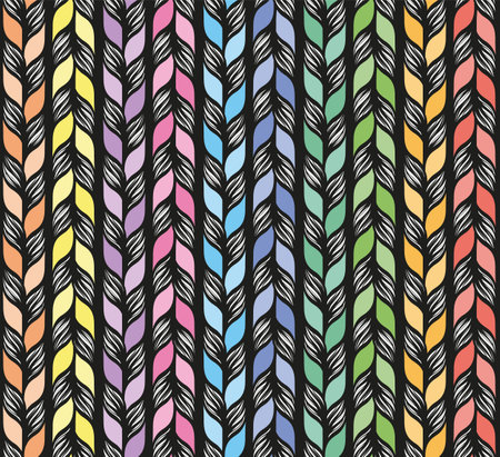 seamless hair weaving ribbonのイラスト素材