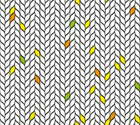 seamless mosaic of leaves with colored elementsのイラスト素材