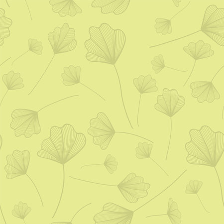 Seamless pattern of stylized leaves in olive toneのイラスト素材