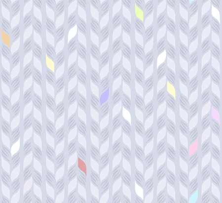 Vector seamless pattern of weaves in gray tone with colored elementsのイラスト素材