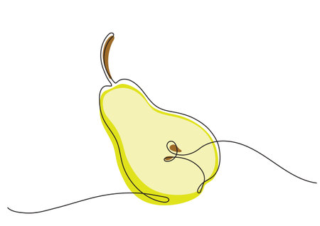 Stylized vector colored pear in a minimalist styleのイラスト素材