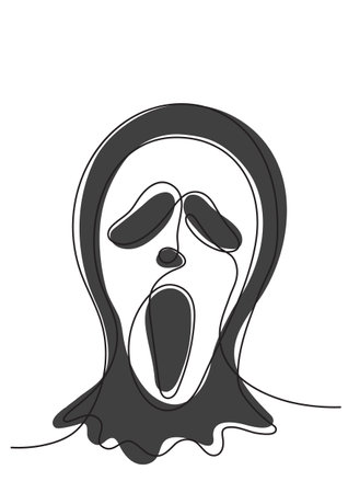Vector color image of a ghost mask for Halloweenのイラスト素材