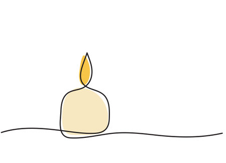 Vector illustration in minimalism with a stylized candleのイラスト素材