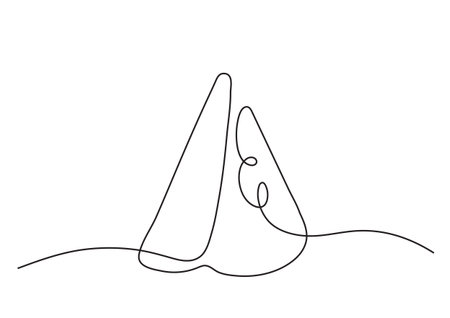 Vector stylized watermelon slice in single-line artのイラスト素材