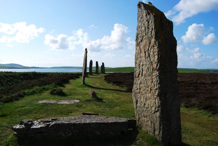 mystic Ring of Brodgar on the beautiful Orkney Islandsの写真素材