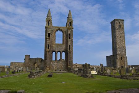 ruin of the cathedral of St Andrewsの写真素材